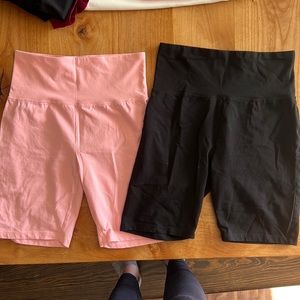 Set of biker shorts pink and black
